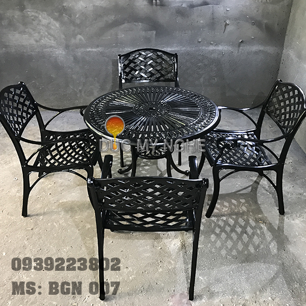 Bàn ghế nhôm đúc sân vườn BGN 007